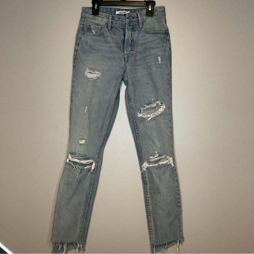 GRLFRND Women's Karolina Ripped Distressed Denim Jeans in Austin Blue sz 23